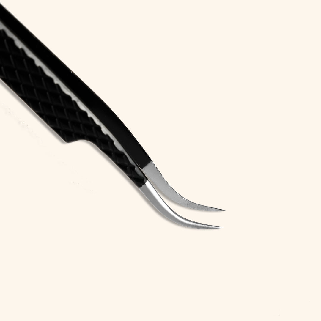 DB-04 Black Fiber Tweezers For Eyelash Extension