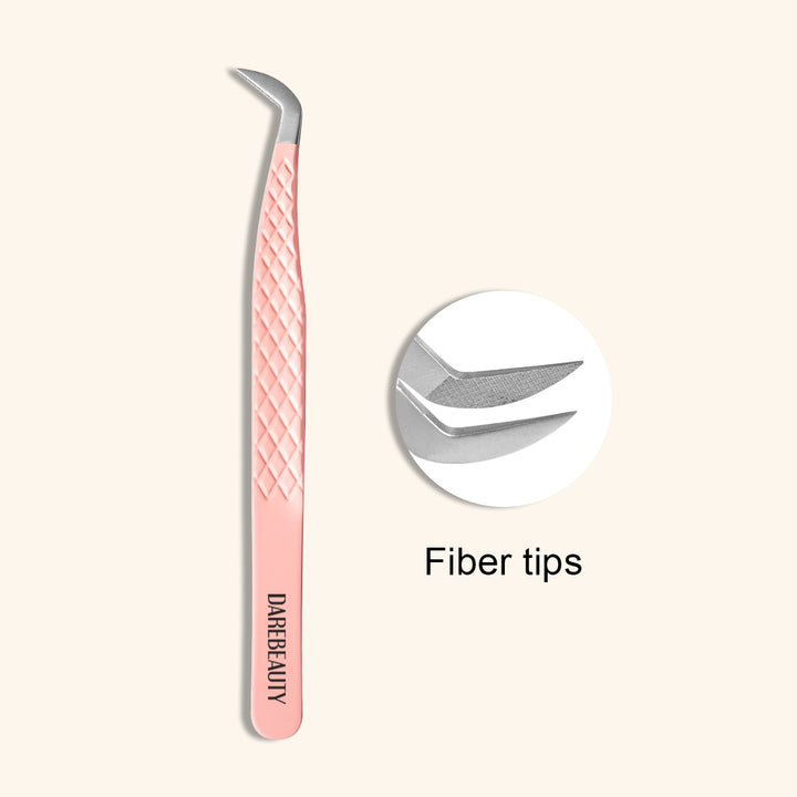 DP-03 Pink Fiber Tweezers For Eyelash Extension
