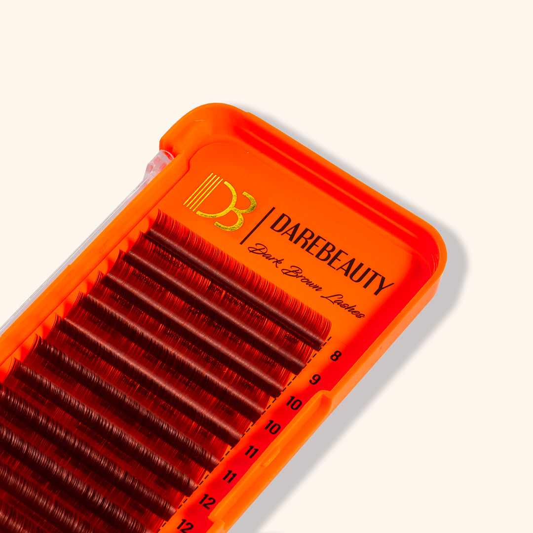 Premium Dark Brown Colored Volume Eyelash Extensions 0.07mm