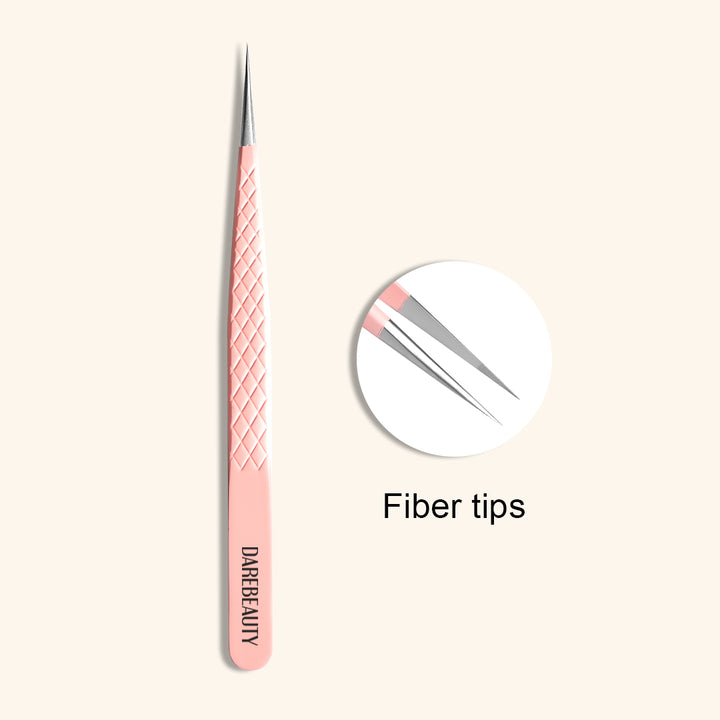 DP-04 Pink Fiber Tweezers For Eyelash Extension