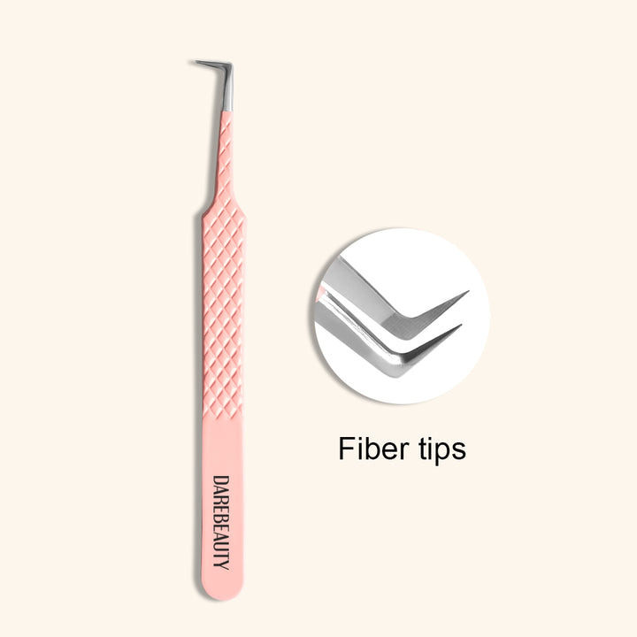 DP-02 Pink Fiber Tweezers For Eyelash Extension