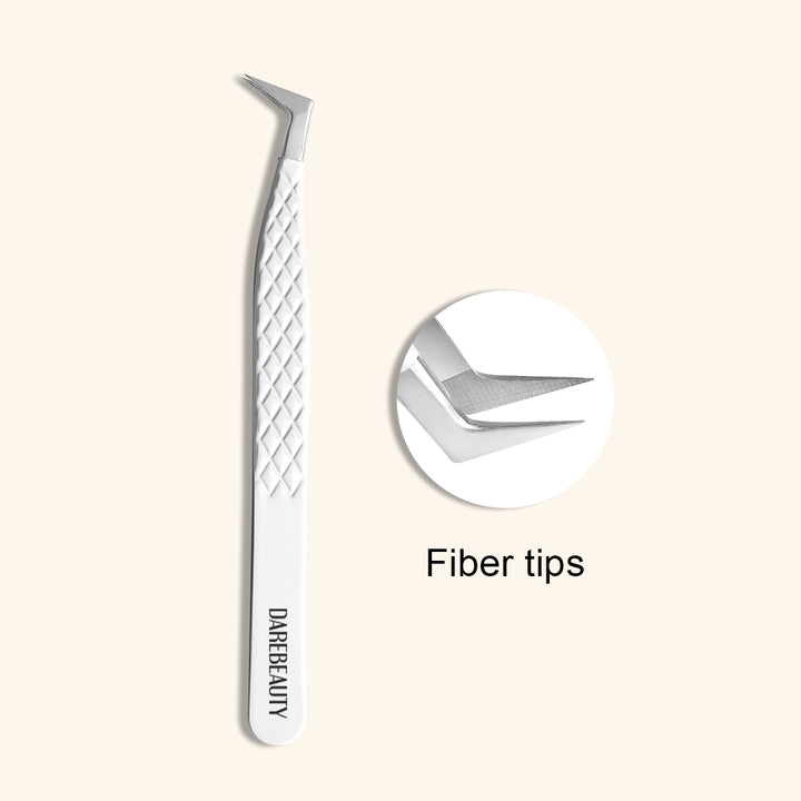DW-01 White Fiber Tweezers For Eyelash Extension