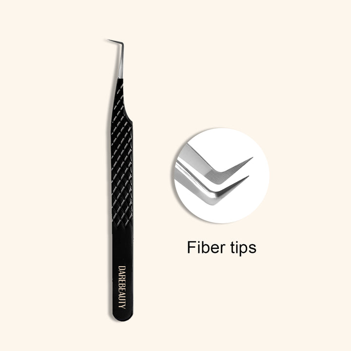 DB-01 Black Fiber Tweezers For Eyelash Extension
