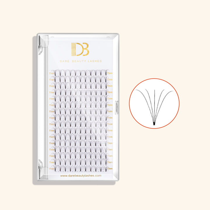 5D Short Stem Premade Volume Fans Eyelash Extensions 0.07MM