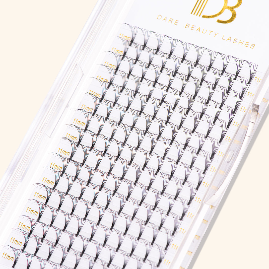 6D Short Stem Premade Volume Fans Eyelash Extensions 0.07MM