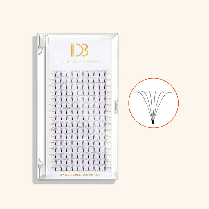 6D Short Stem Premade Volume Fans Eyelash Extensions 0.07MM
