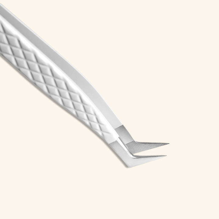 DW-01 White Fiber Tweezers For Eyelash Extension