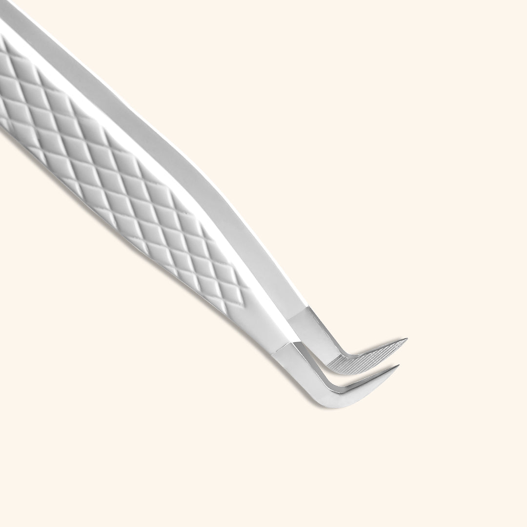 DW-02 White Fiber Tweezers For Eyelash Extension