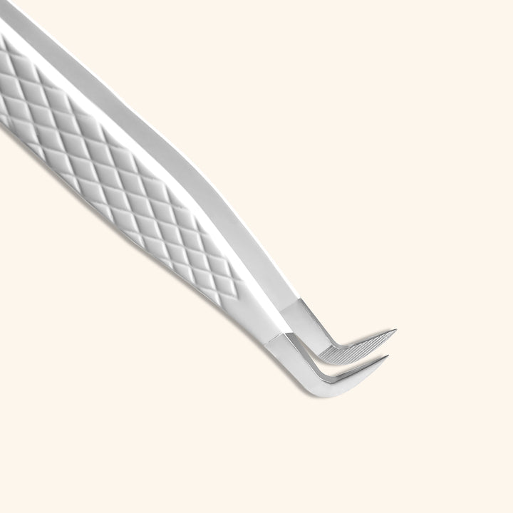 DW-02 White Fiber Tweezers For Eyelash Extension