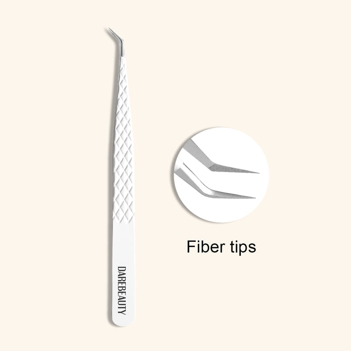 DW-03 White Fiber Tweezers For Eyelash Extension