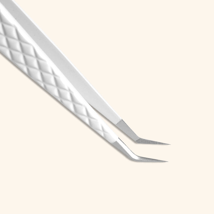 DW-03 White Fiber Tweezers For Eyelash Extension