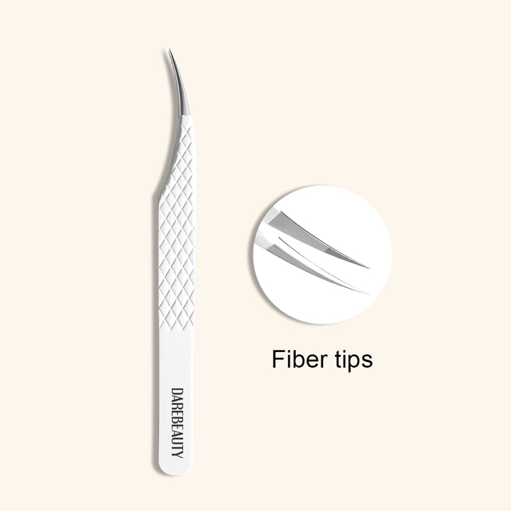 DW-04 White Fiber Tweezers For Eyelash Extension