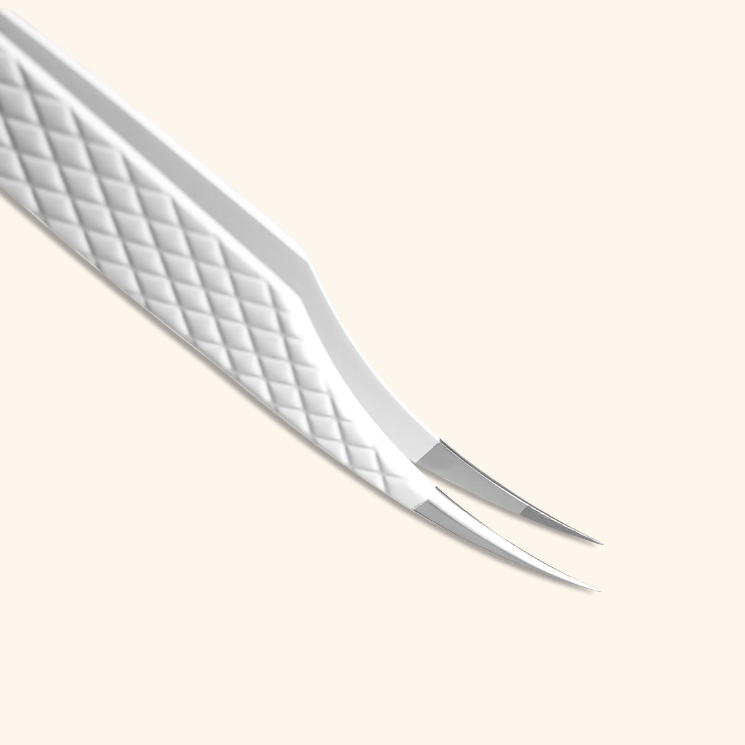 DW-04 White Fiber Tweezers For Eyelash Extension