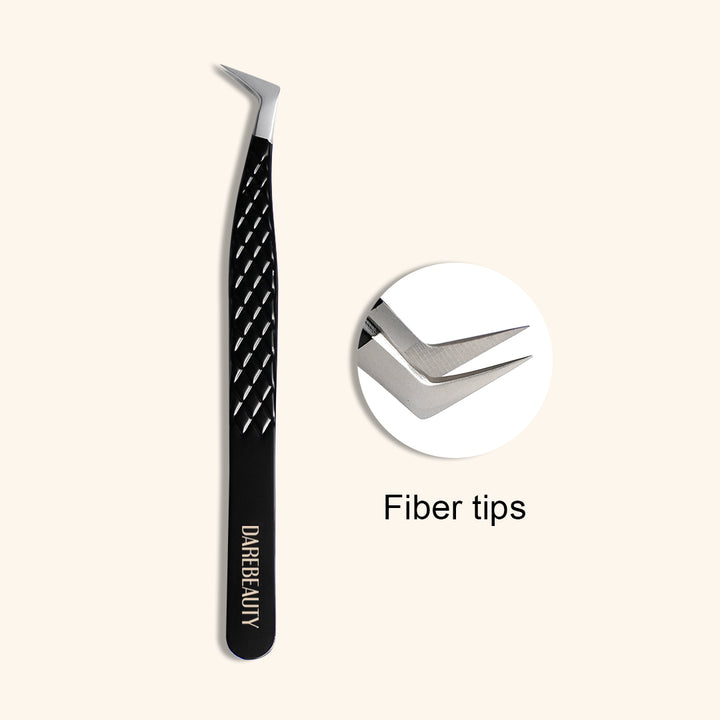 DB-02 Black Fiber Tweezers For Eyelash Extension