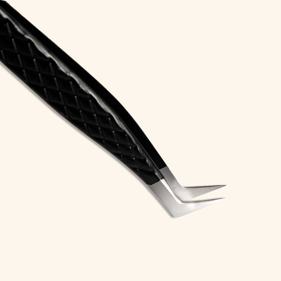DB-02 Black Fiber Tweezers For Eyelash Extension
