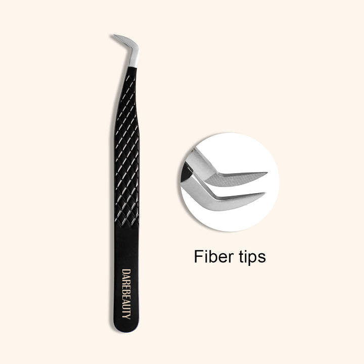 DB-03 Black Fiber Tweezers For Eyelash Extension
