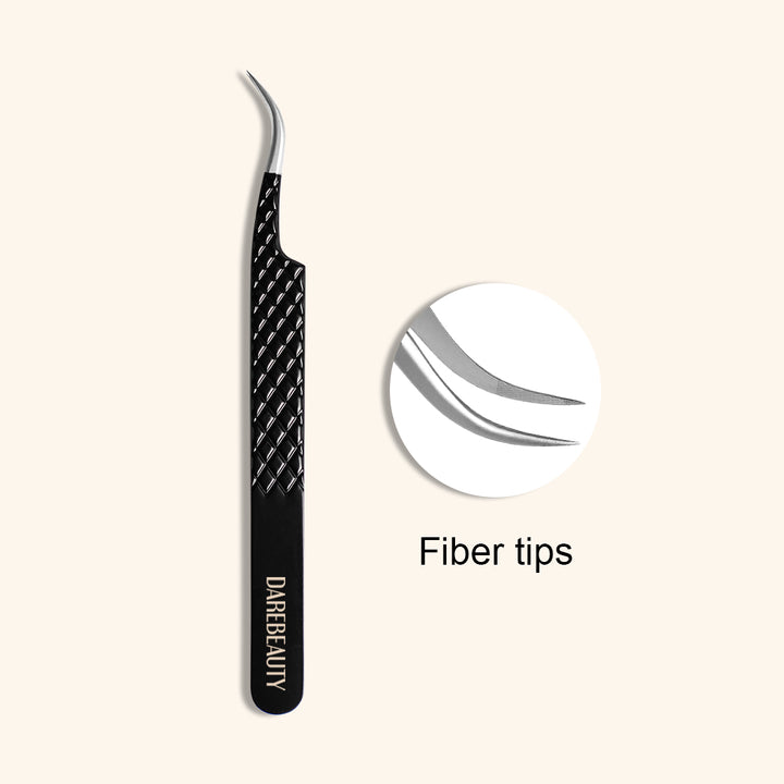 DB-04 Black Fiber Tweezers For Eyelash Extension
