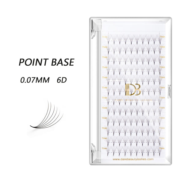 0.07MM 6D Premade Fans lashes (Point Base )-12rows