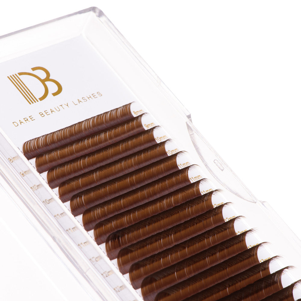 Premium Dark Brown Colored Volume Eyelash Extensions 0.07mm